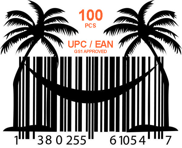 100 шт GS1 UPC EAN коды ASIN для продаж на Амазон и Ebay