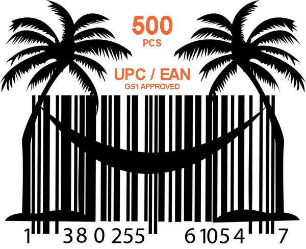 500 кодов GS1 UPC EAN для Амазон